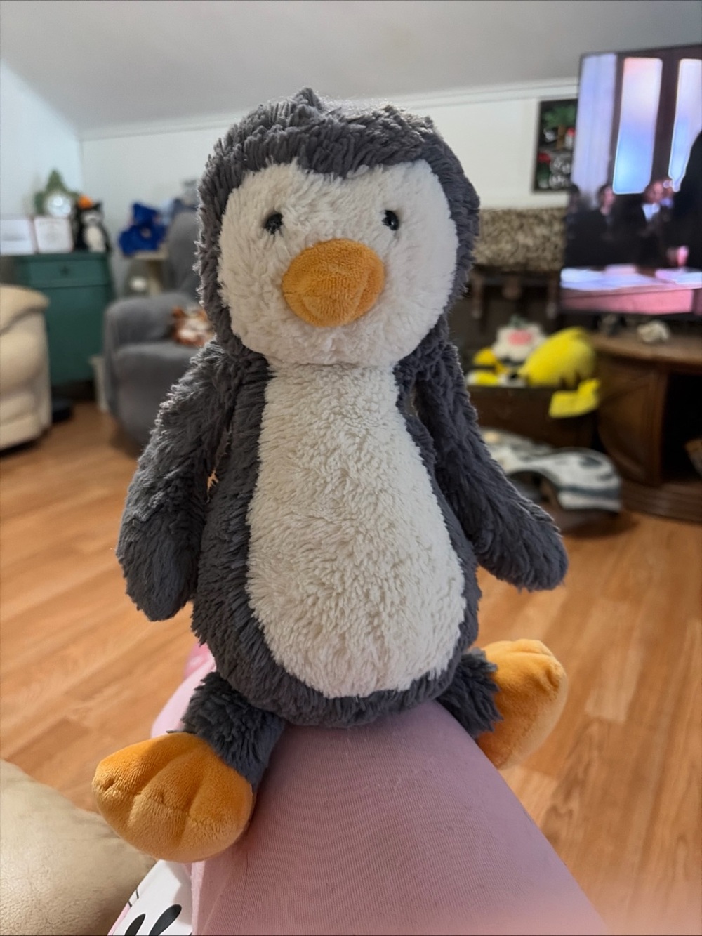 Jellycat Gray & White Penguin Toy with Orange Beak and Feet